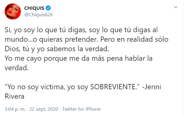 Chiquis Rivera manda fuertes indirectas a Lorenzo Méndez tras su separación