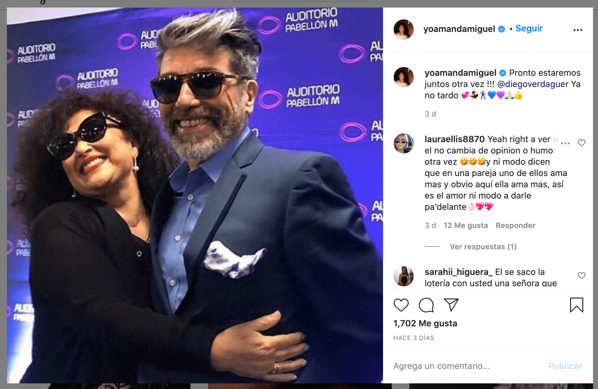 Amanda Miguel y Diego verdaguer separados por pandemia