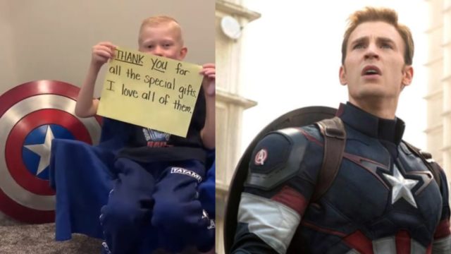 NiÃ±o que salvÃ³ a su hermana de un perro reaparece con escudo del CapitÃ¡n AmÃ©rica