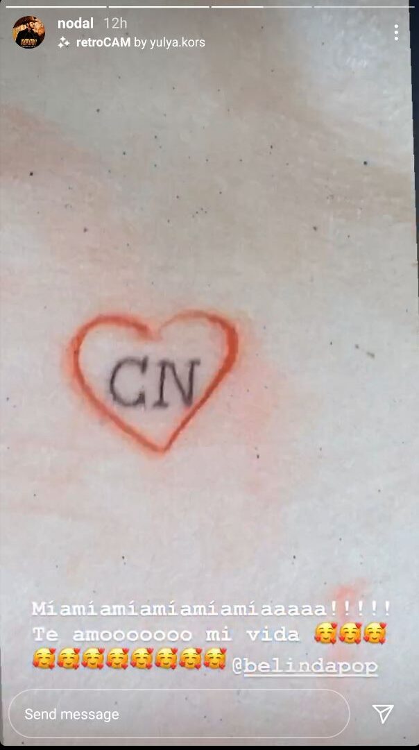 Belinda y Christian Nodal inmortalizan su amor con un par de tatuajes