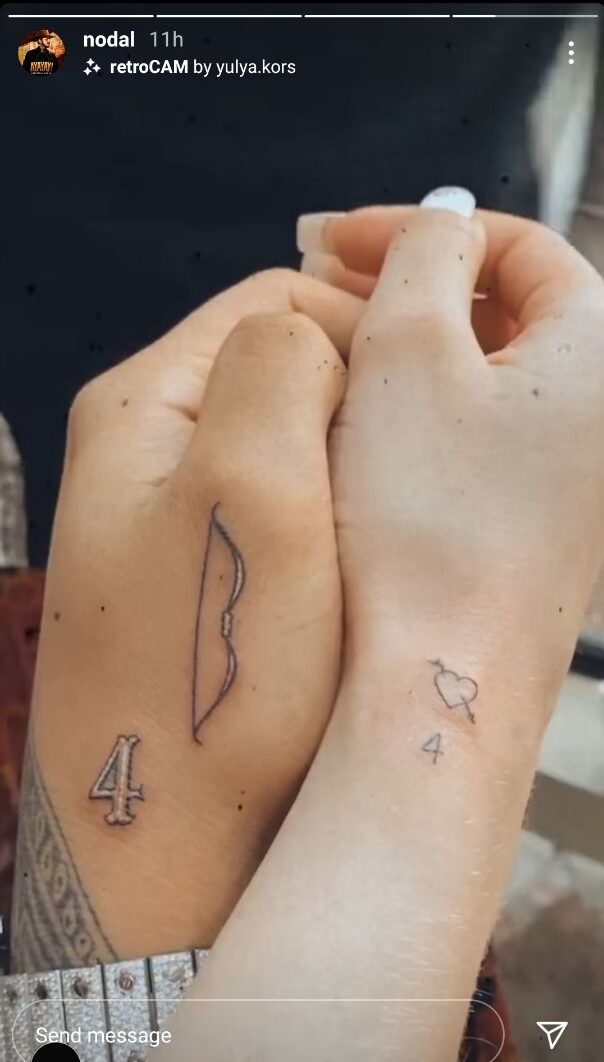 Belinda y Christian Nodal inmortalizan su amor con un par de tatuajes