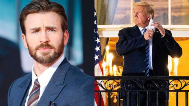 Chris Evans ataca a Donadl Trump por covid-19