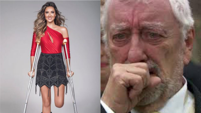 Daniella Álvarez llorando de emoción tras regresar a nadar