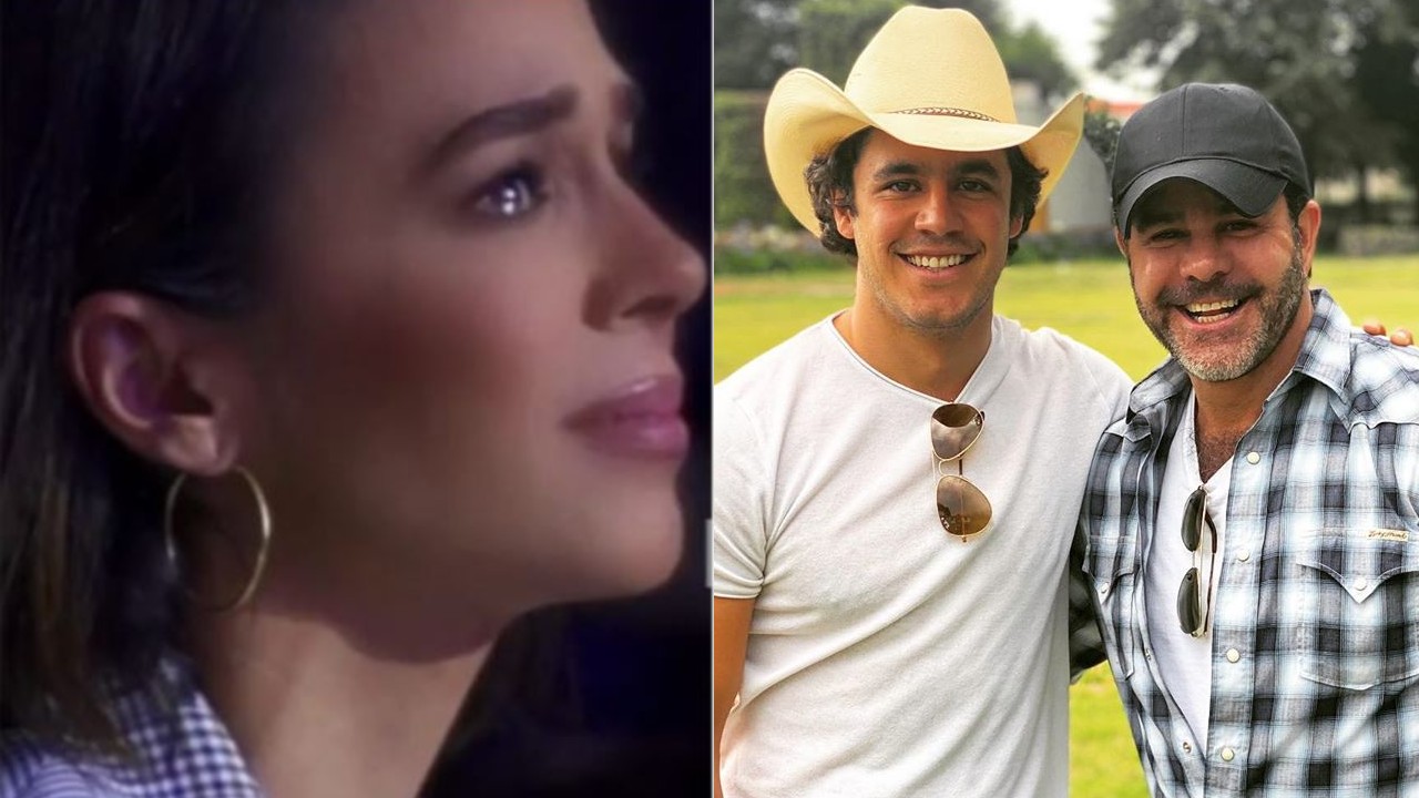 Eduardo Capetillo y su hijo viendo llorar a Biby Gaytán