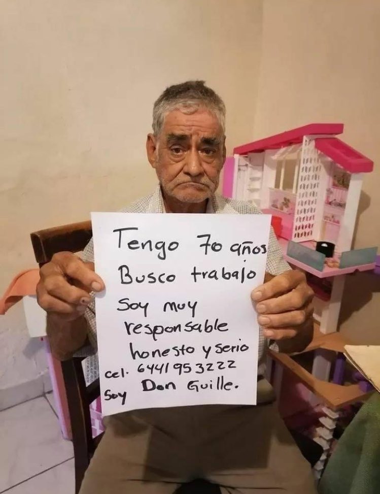Abuelito busca trabajo para poderse jubilar dignamente