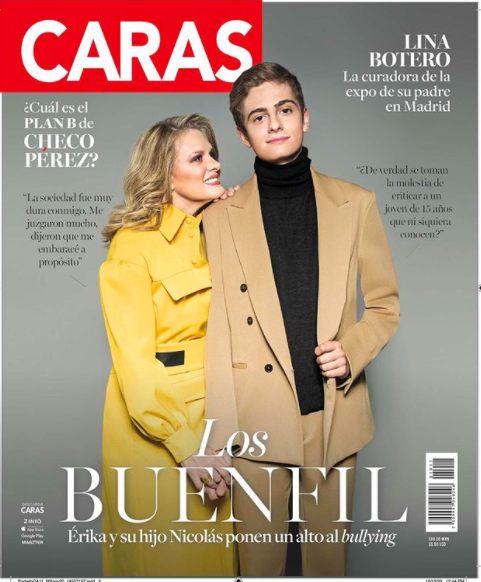 Erika Buenfil posa en una revista junto a su hijo Nicolás para pedir alto al Bullying