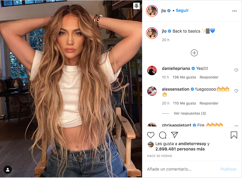 Foto Jennifer Lopez joven cabello
