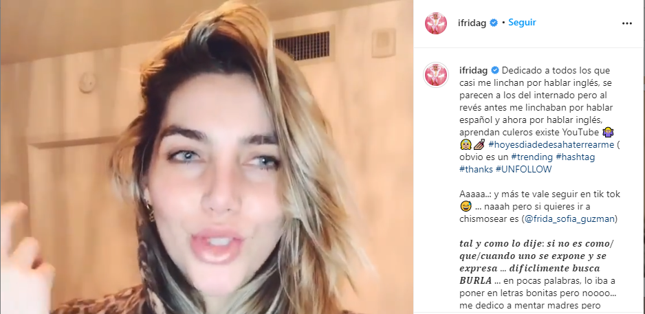 Frida Sofía responde a criticas por hablar ingles
