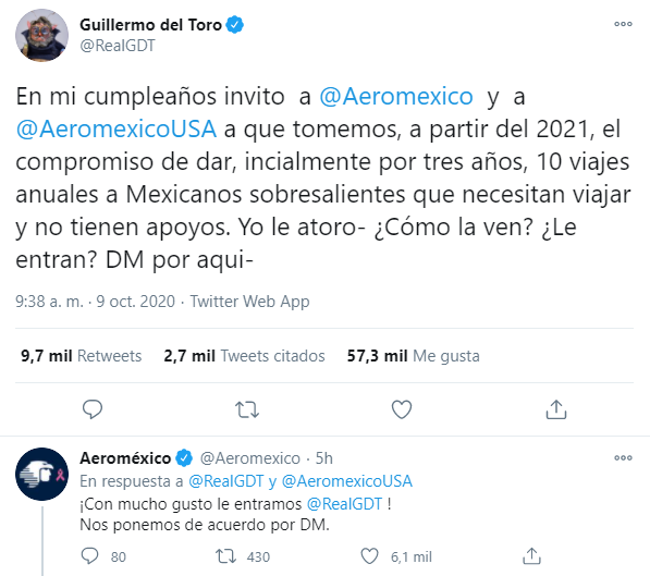 Guillermo del Toro desafía a Aeroméxico