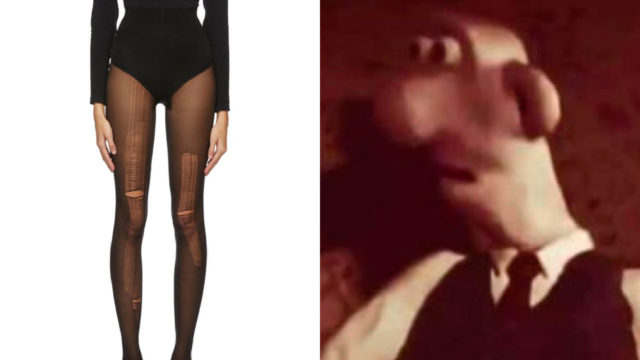 meme de Wallace viendo las medias Gucci