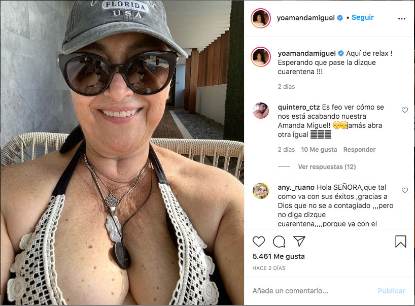 Amanda Miguel cautivando en instagram