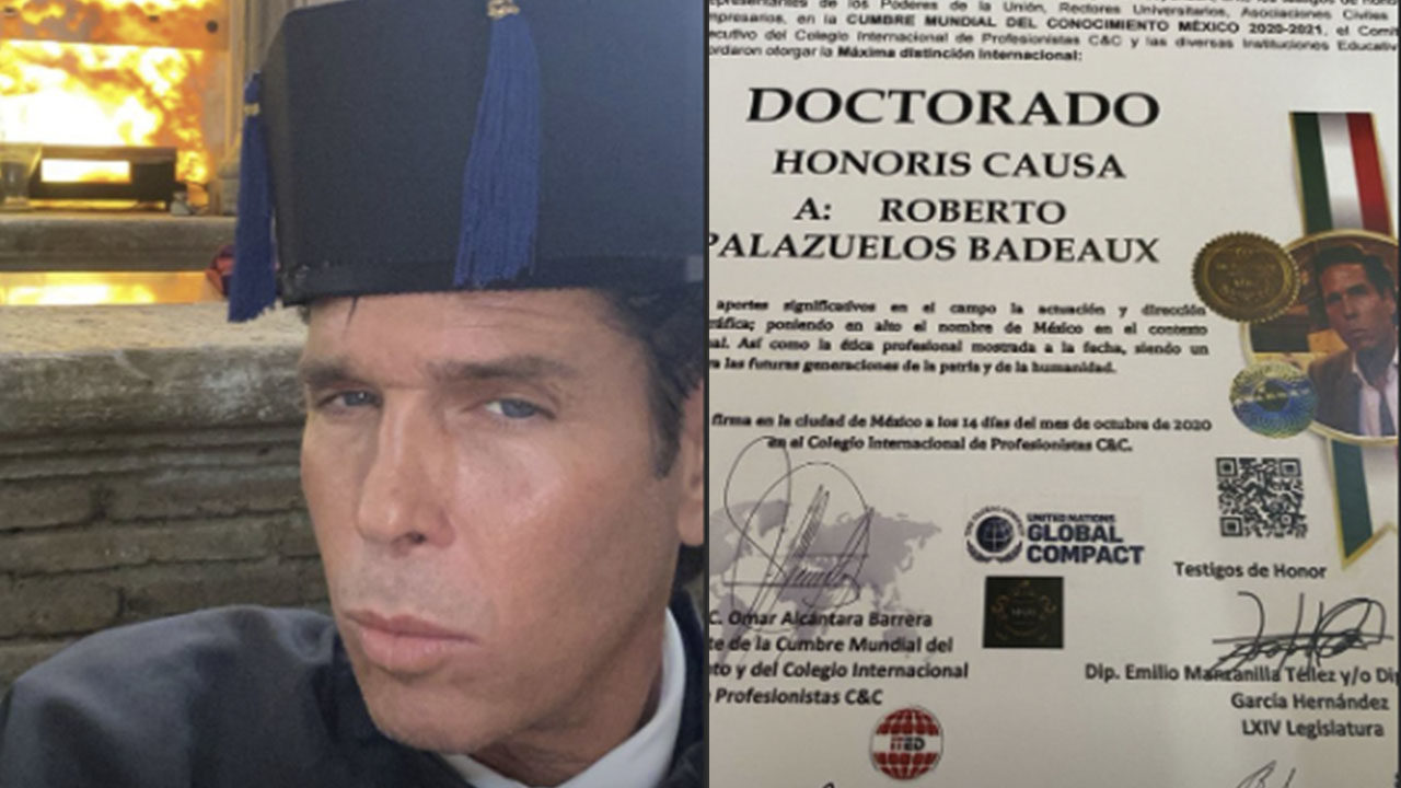 Roberto Palazuelos presume en redes sociales su Doctorado Honoris Causa