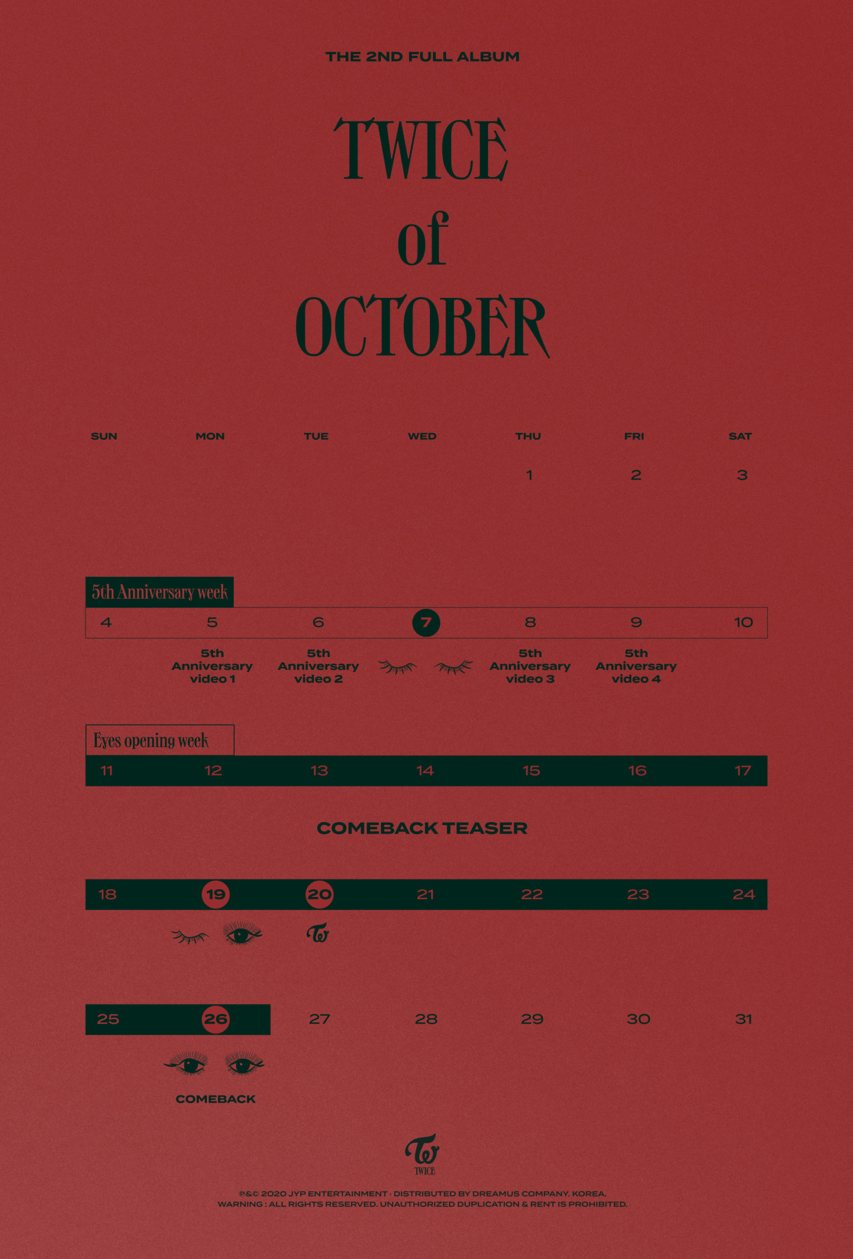 TWICE anuncia el calendario de actividades para TWICETOBER