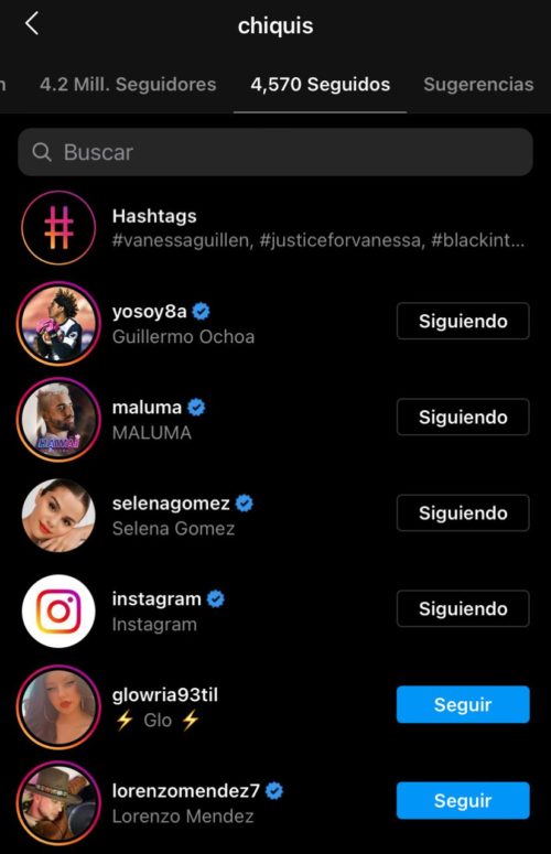 Chiquis Rivera volvió a seguir a Lorenzo Méndez Instagram