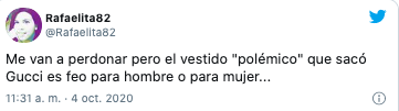vestido Gucci hombres reacción