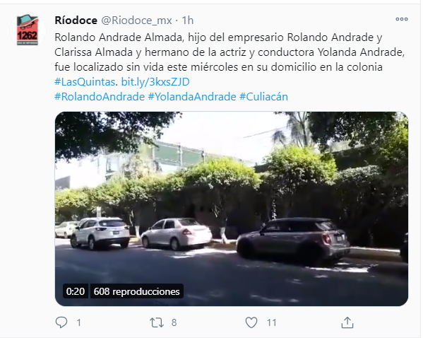 Encuentran muerto al hermano de Yolanda Andrade