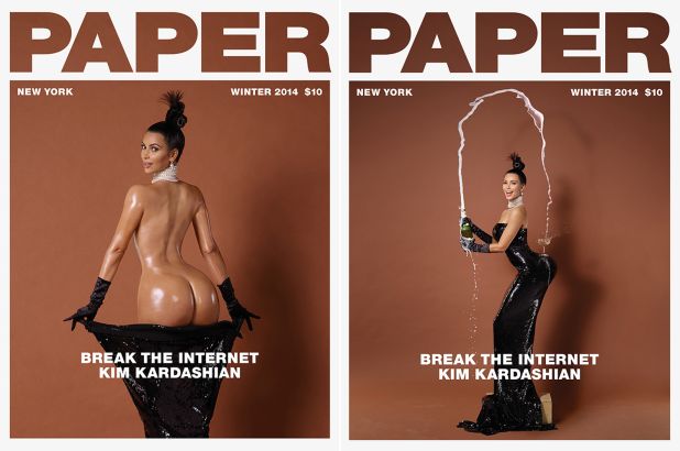 Kim Kardashian champagne revista paper