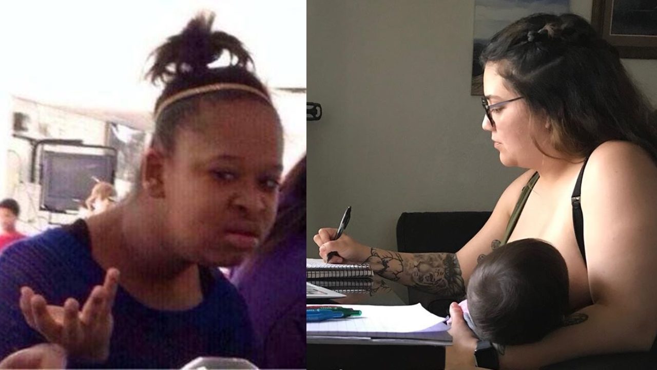 Marcella Mares amamantando a su bebÃ© en clase