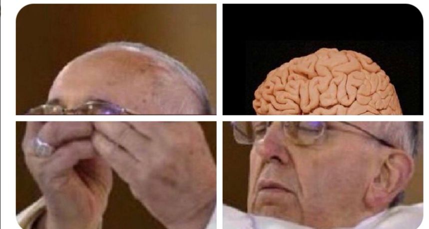 Meme Papa Francisco cerebro