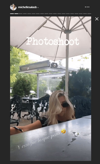 Michelle Salas se cae en sesión de fotos