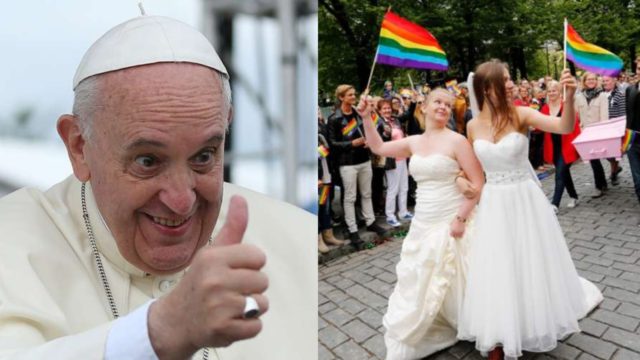 Papa Francisco da su apoyo al matrimonio igualitario
