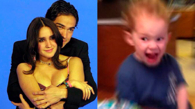 Dulce MarÃ­a con Alfonso Herrera y niÃ±o gritando de emociÃ³n
