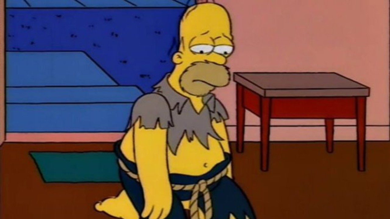 Homero Simpson triste por la Navidad 2020