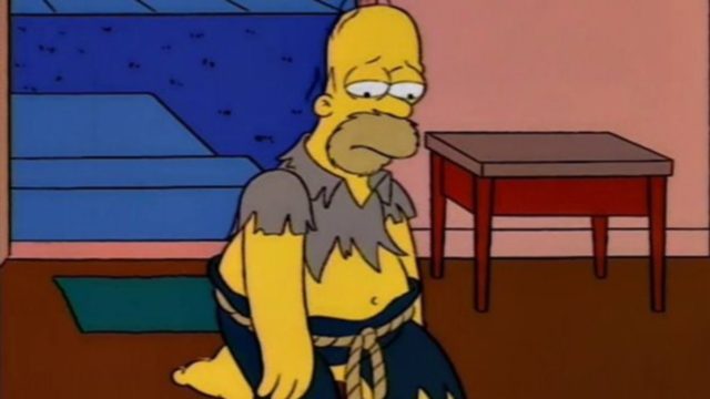 Homero Simpson triste por la Navidad 2020