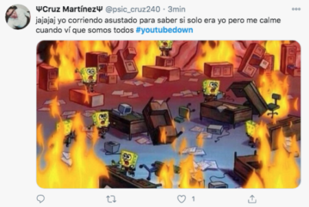 Meme bob esponja en llamas tras caída de YouTube