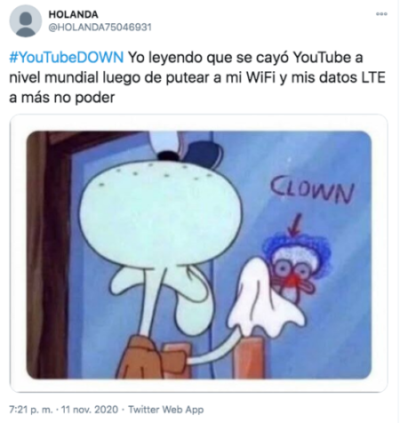 Meme Calamardo caída Youtube quedé
