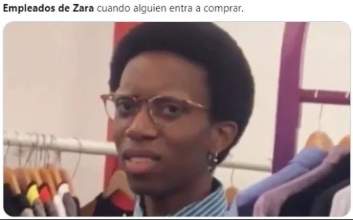 Meme empleados zara cuando entras