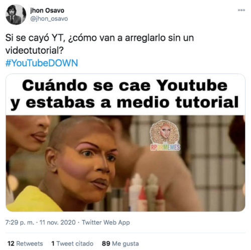 Meme caída Youtube videotutorial