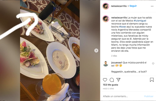 Luis Miguel y su novia Mercedes en instagram