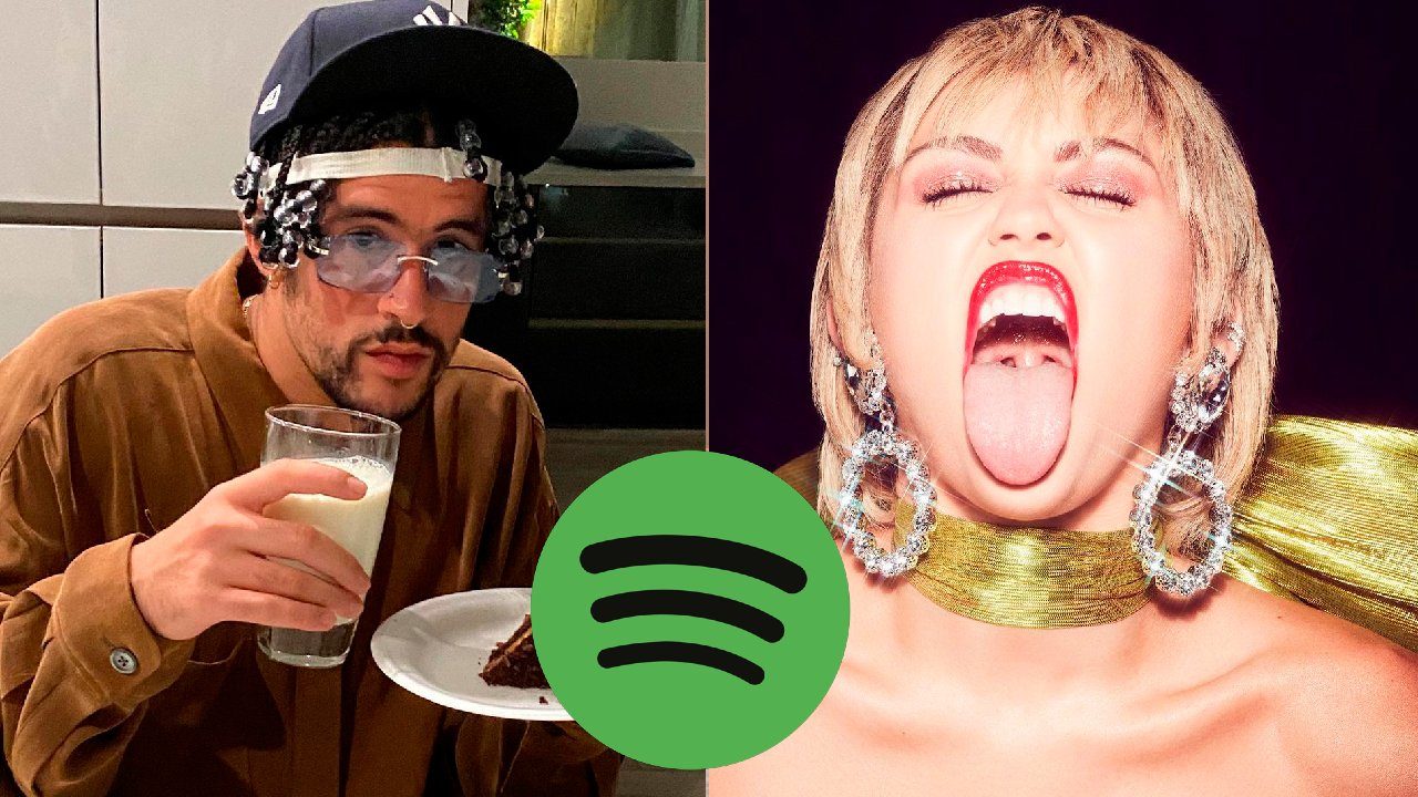 Álbumes de Bad Bunny y Myley Cyrus en Sportify