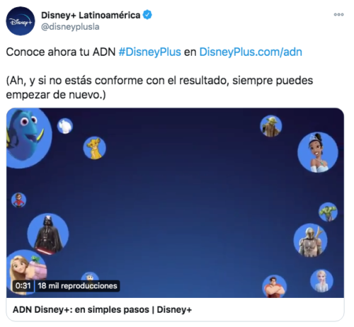 Tuit para jugar ADN Disney