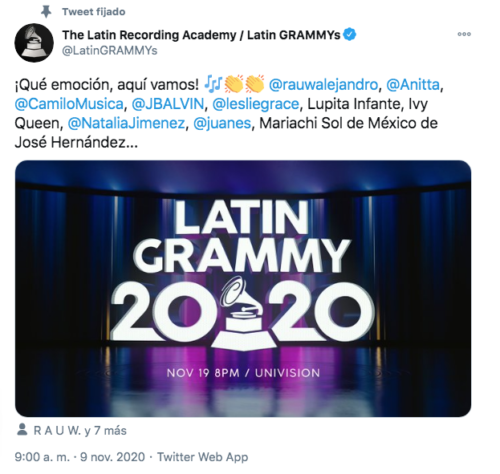 Latin Grammy presenta a sus artistas participantes