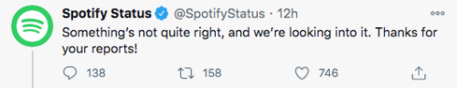 Tuit de la caída de Spotify