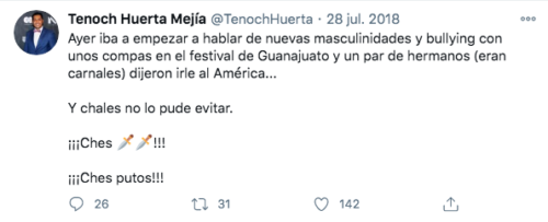 Tuit Tenoch Huerta contra el América