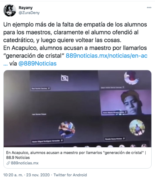 Tuit contra el maestro de acapulco