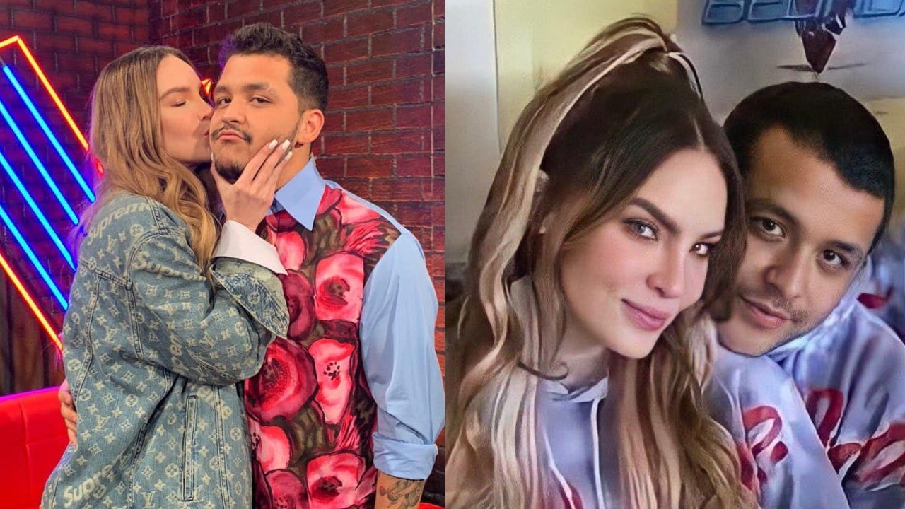 Belinda y Christian Nodal besándose
