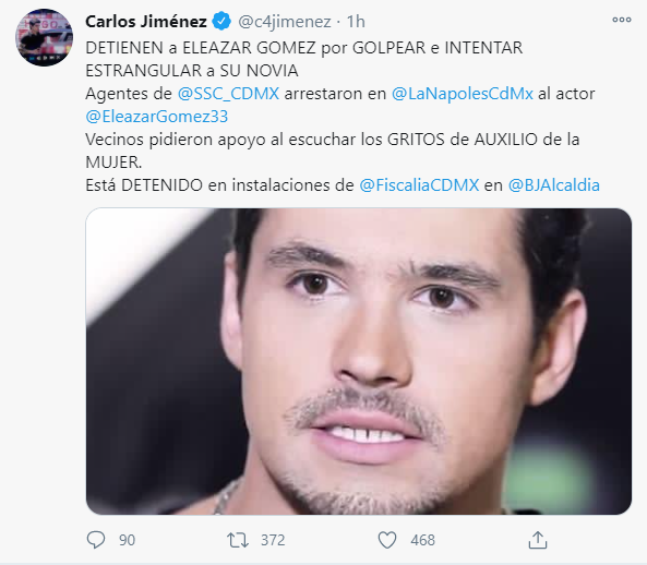 Eleazar Gómez golpeó a su novia