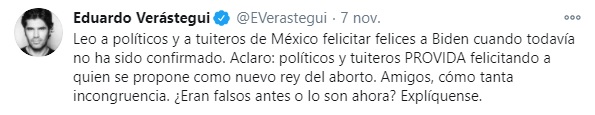 Eduardo Verástegui tweet vs Biden