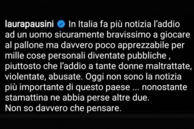 Laura Pausini arremete contra Maradona y lo llama "hombre poco apreciable"