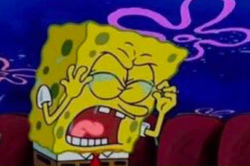 Bob esponja llorando como magdalena