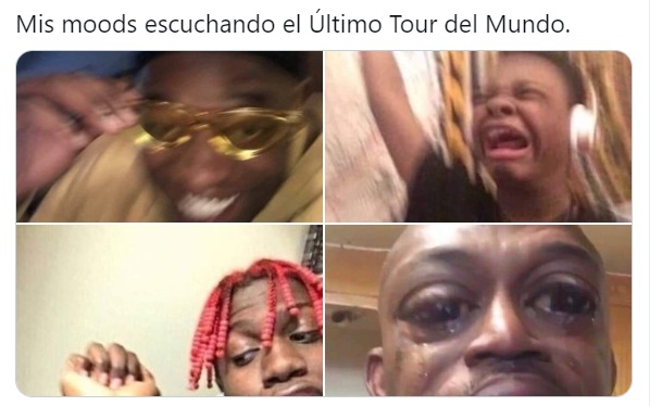 Meme escuchando el ultimo tour del mundo