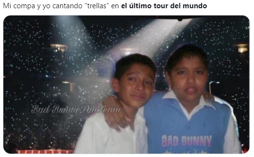 Meme llorando en concierto Bad Bunny