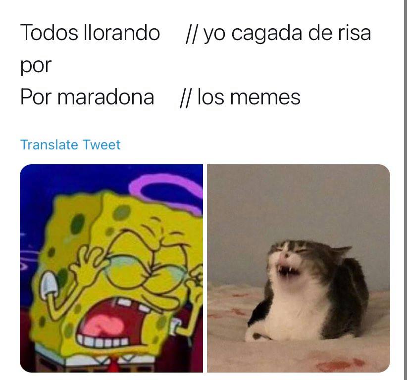 Muerte de Maradona en meme