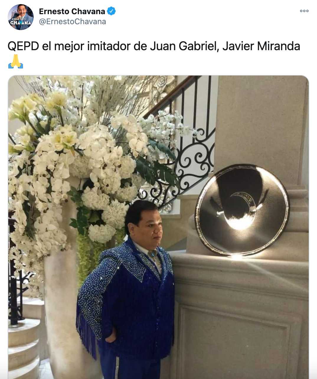 Javier Miranda, imitador de Juan Gabriel, fallece por Covid 19
