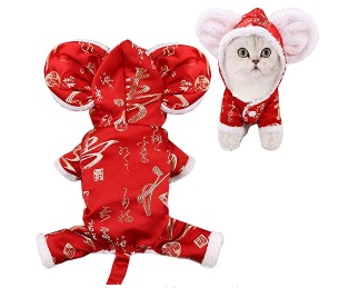Gato disfrazado de sueter navideño