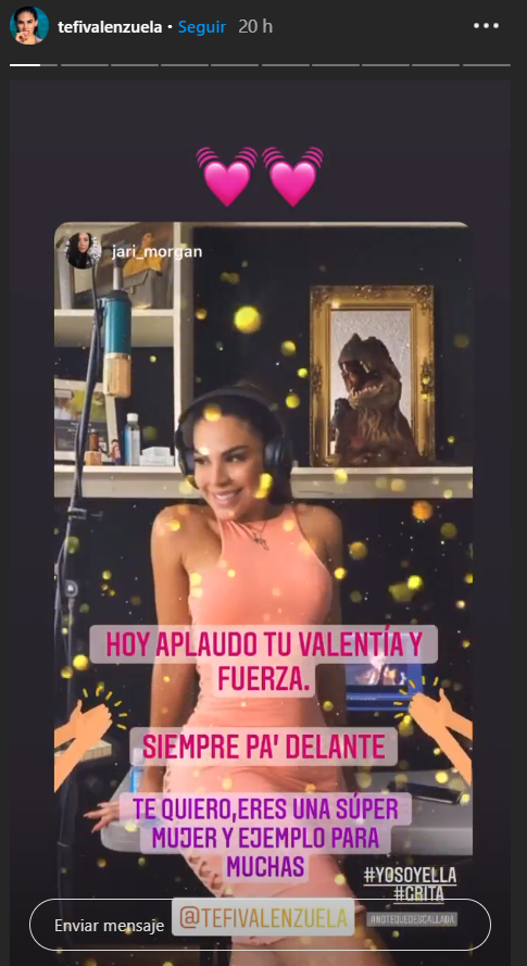 Tefi Valenzuela reaparece y mande mensaje a Eleazar Gómez